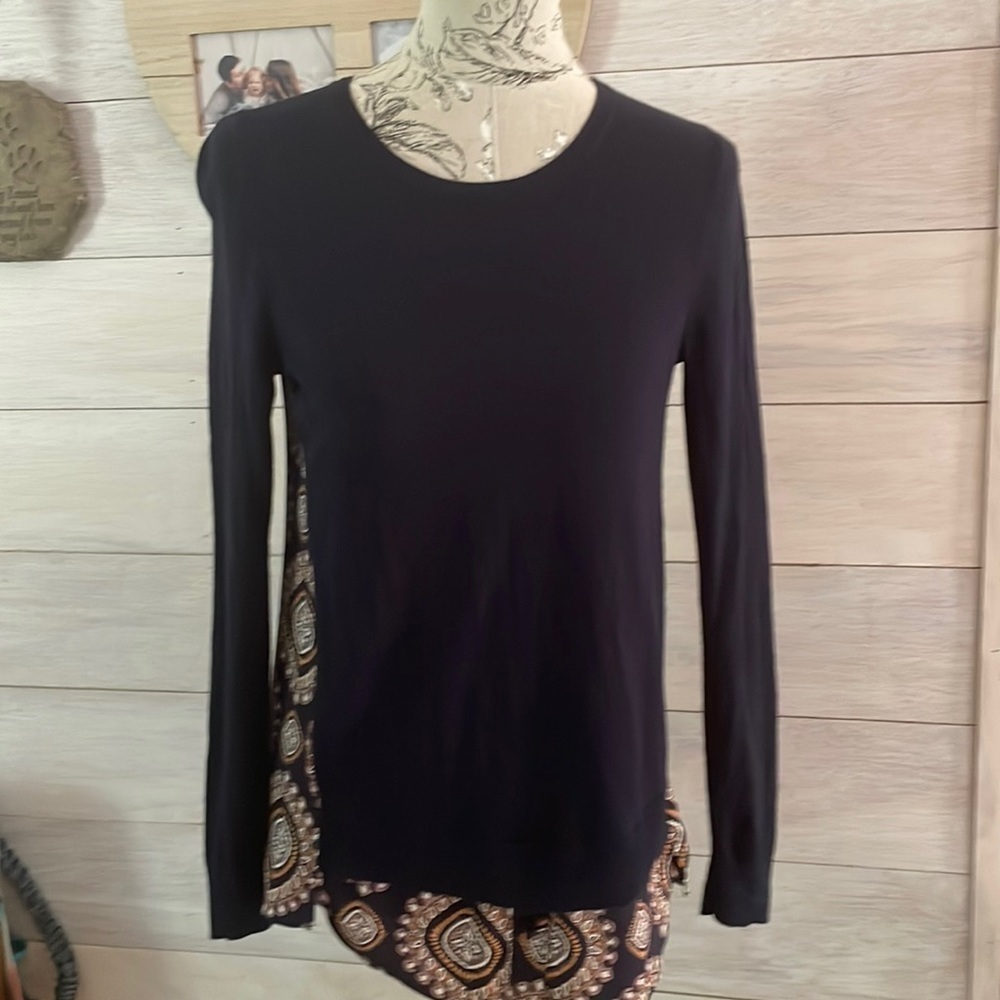 Loft Blue Long Sleeve Thin Sweater Top XS Petite